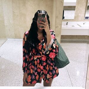 Colorful Floral Long Sleeve Dress